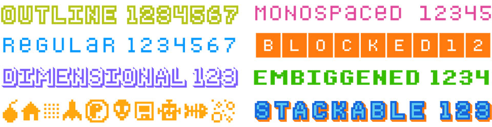 Bitblox Fonts - 8 amazing pixelated fonts!