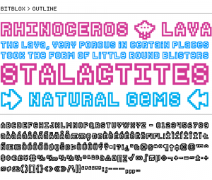 Bitblox Outline: Digital Typeface